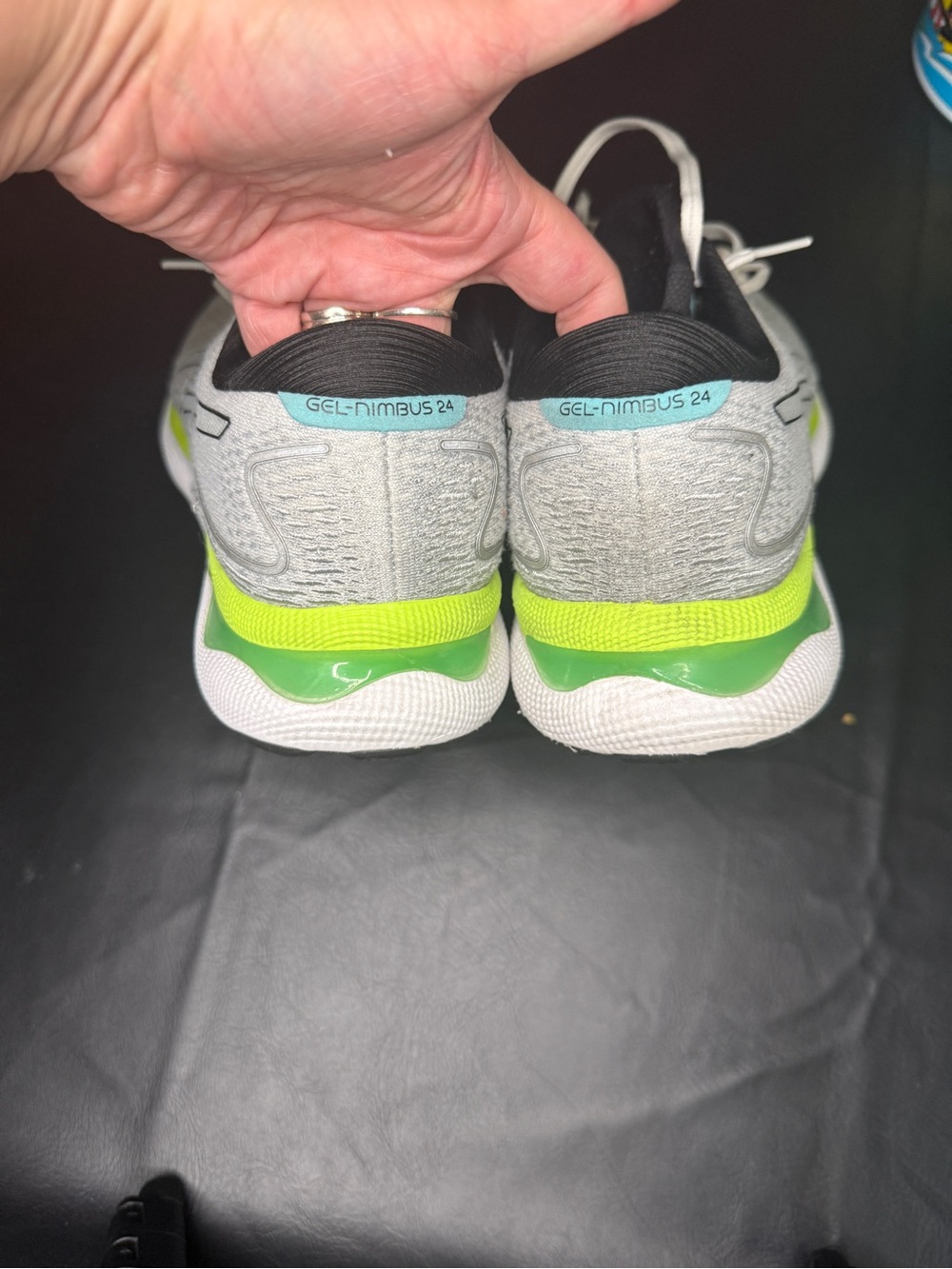 ASICS GEL-Nimbus 24 Running Shoes Gray Lime Green Men's Size 11 - Picture 6 of 8